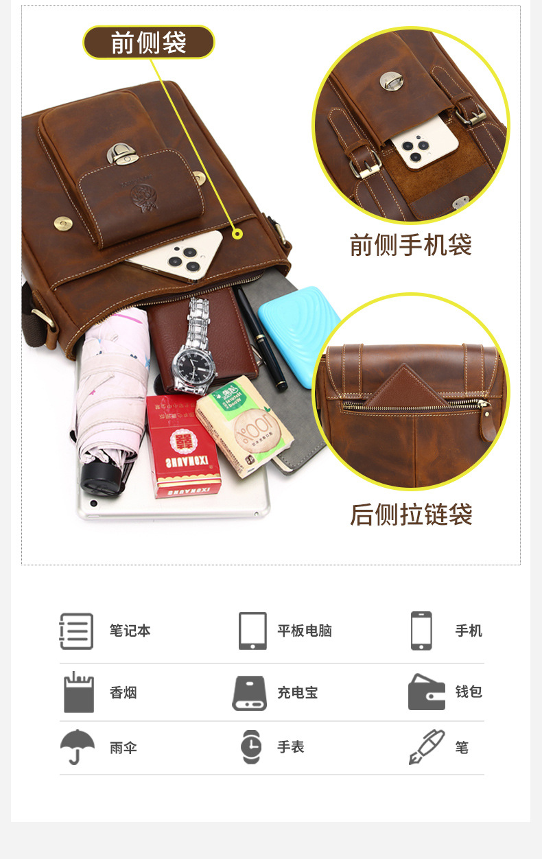 B9768 1650K TÚI XÁCH NAM GUATDLE PHỤC CỔ CỔ ĐIỂN TÚI XÁCH VÍ NAM DA BÒ G05 SẢN PHẨM MỚI