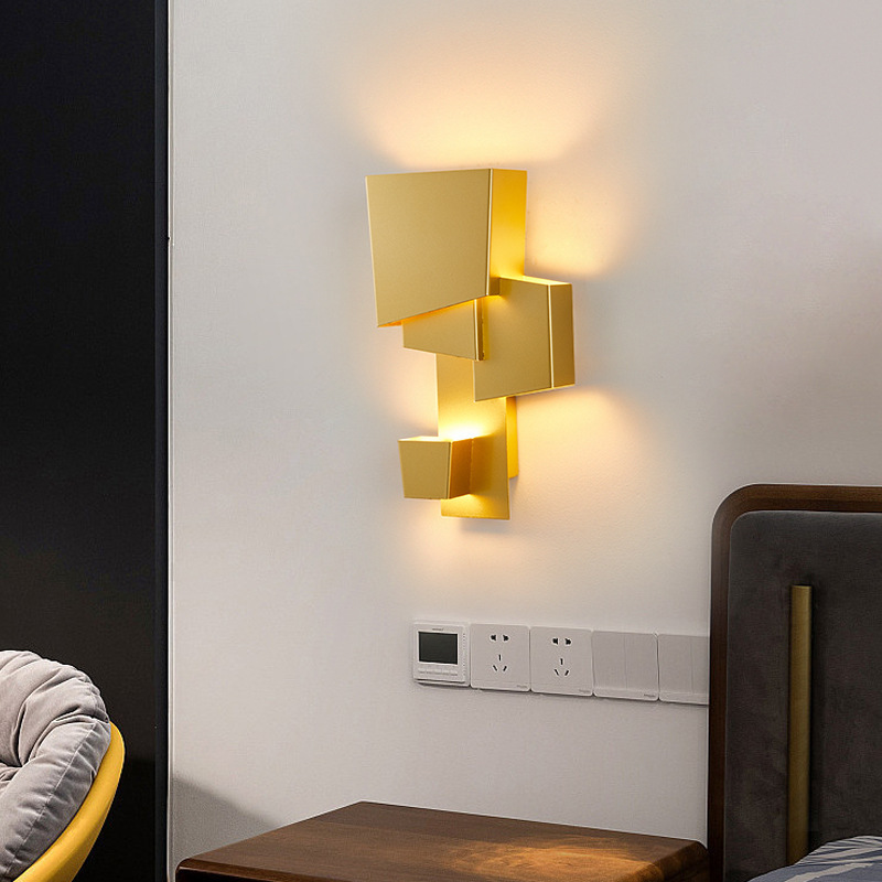 Pared dormitorio sala de estar diseñador nórdico lámpara de cabezal de cama lámpara de pared lámpara de pared diseño de pasillo moderno posmoderno caminar