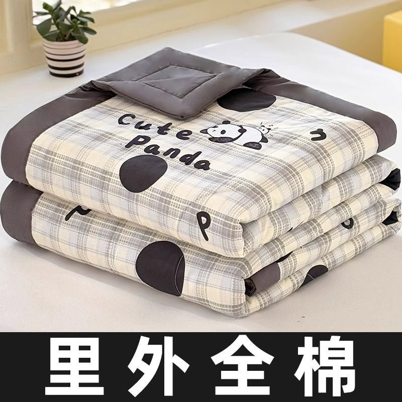 Edredón fresco de verano de clase A, algodón puro, algodón, individual, doble, colcha de aire acondicionado para bebés y niños de verano, colcha fina de primavera y otoño lavable a máquina