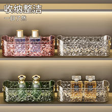 化妆品收纳盒轻奢PET桌面透明梳妆台整理护肤收纳盒现代简约收纳