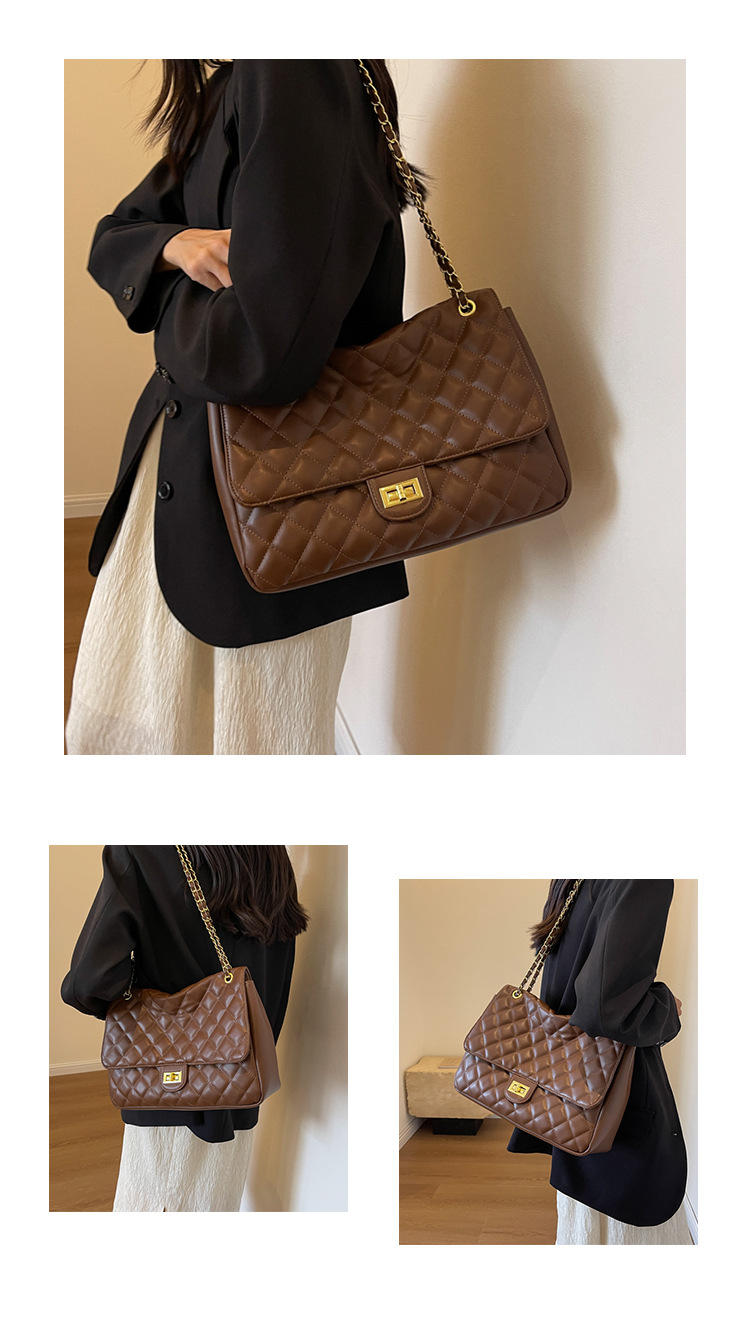 Women's Shoulder Bag Large Capacity Quilted Chain Handbag_voghion.com