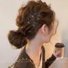 14# coffee color bow love side clip about 5cm [pair]