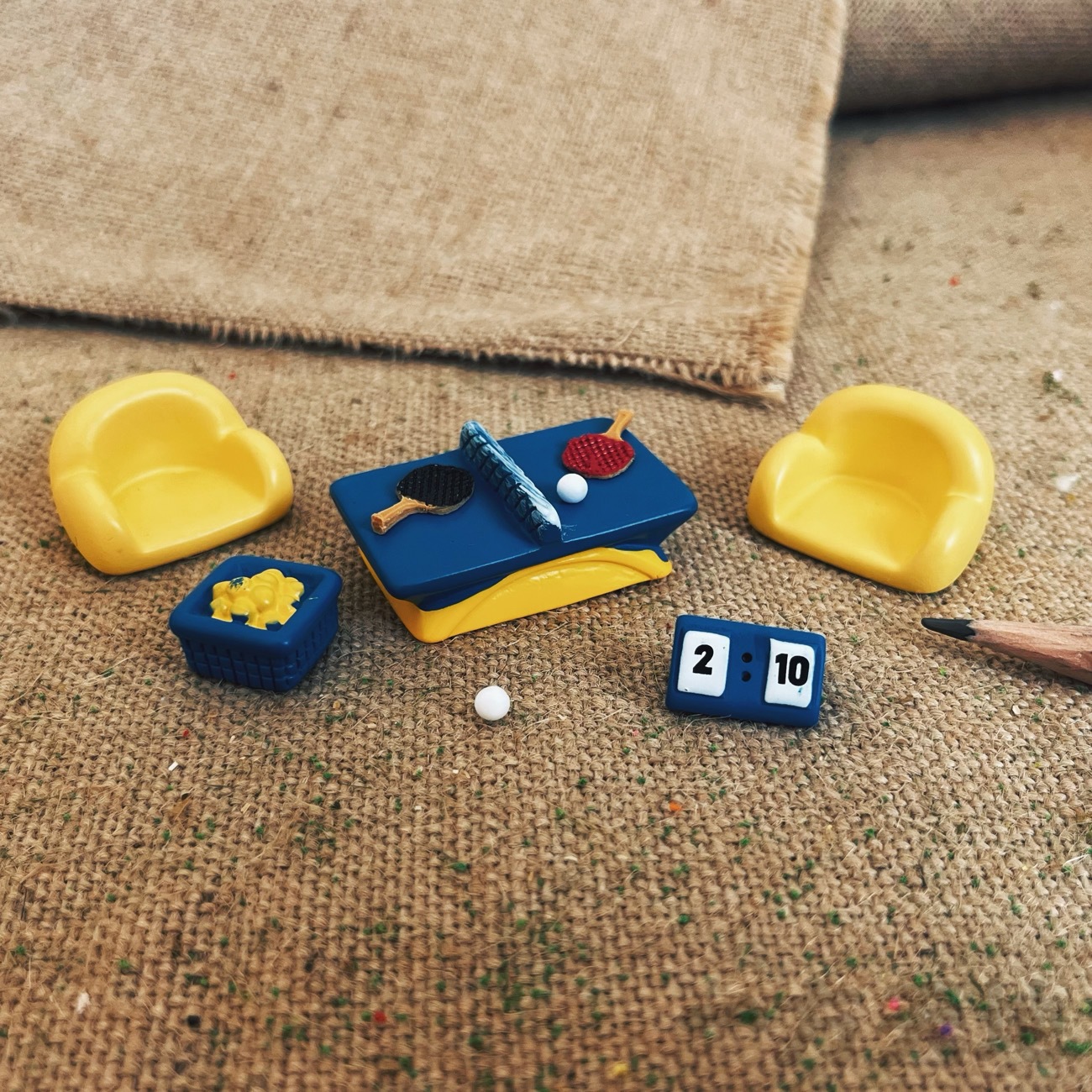 Scene Model Artificial Miniature Mini Table Tennis Table Billiards Basket Scoreboard Sand Table Landscaping Decorative Ornaments