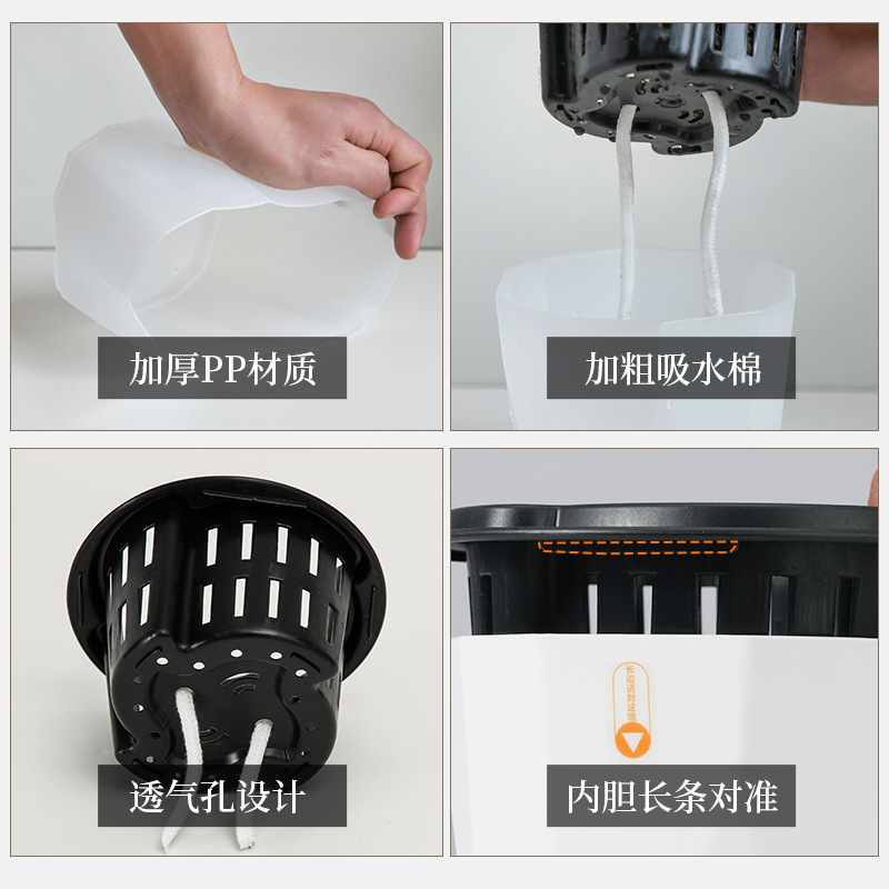 Maceta Hidropónica Autoabsorbente, Transparente, Sin Riego, para Interior