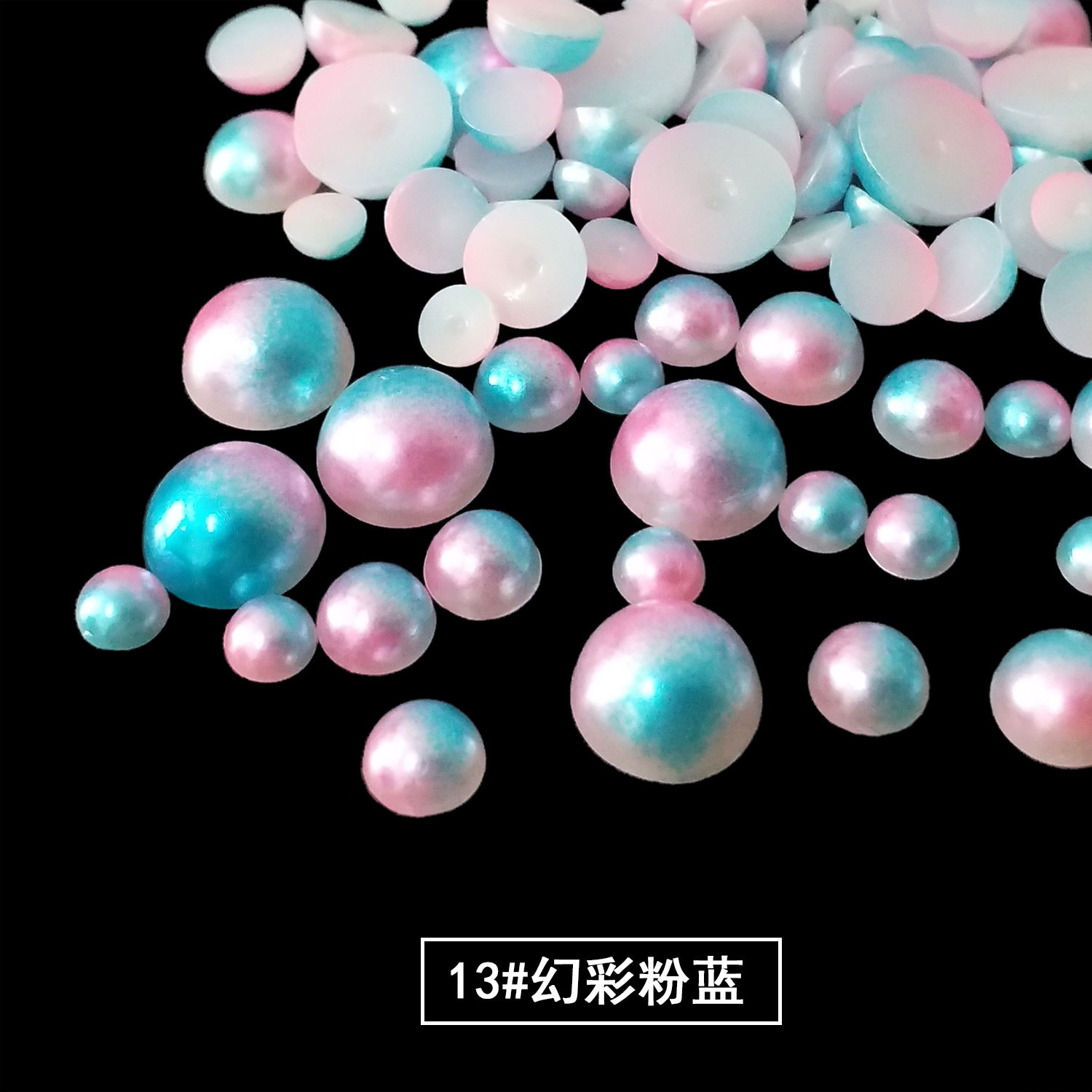 ABS perla de imitación de fondo plano semicírculo Perla media superficie de color perlas sueltas accesorios de ropa parche hecho a mano accesorios de la joyería de bricolaje