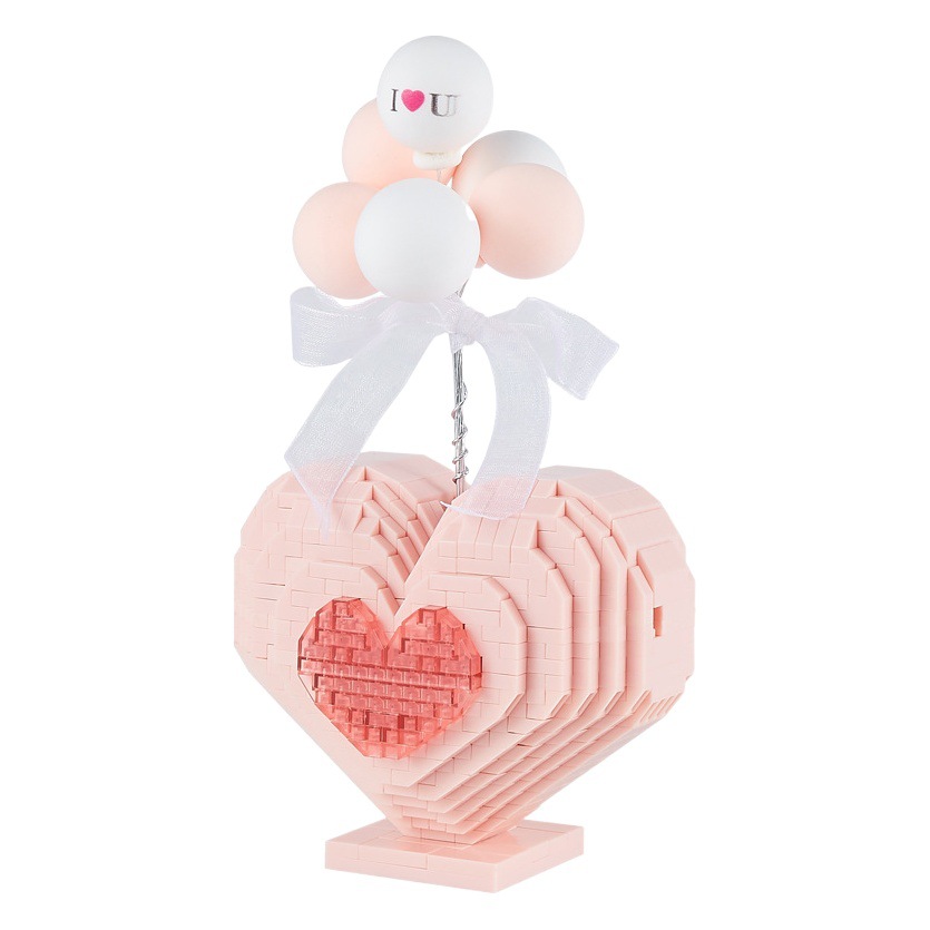 Yapai 6909 amor Rosa 520 regalo del Día de San Valentín para la novia montaje bloques confesión globo Decoración