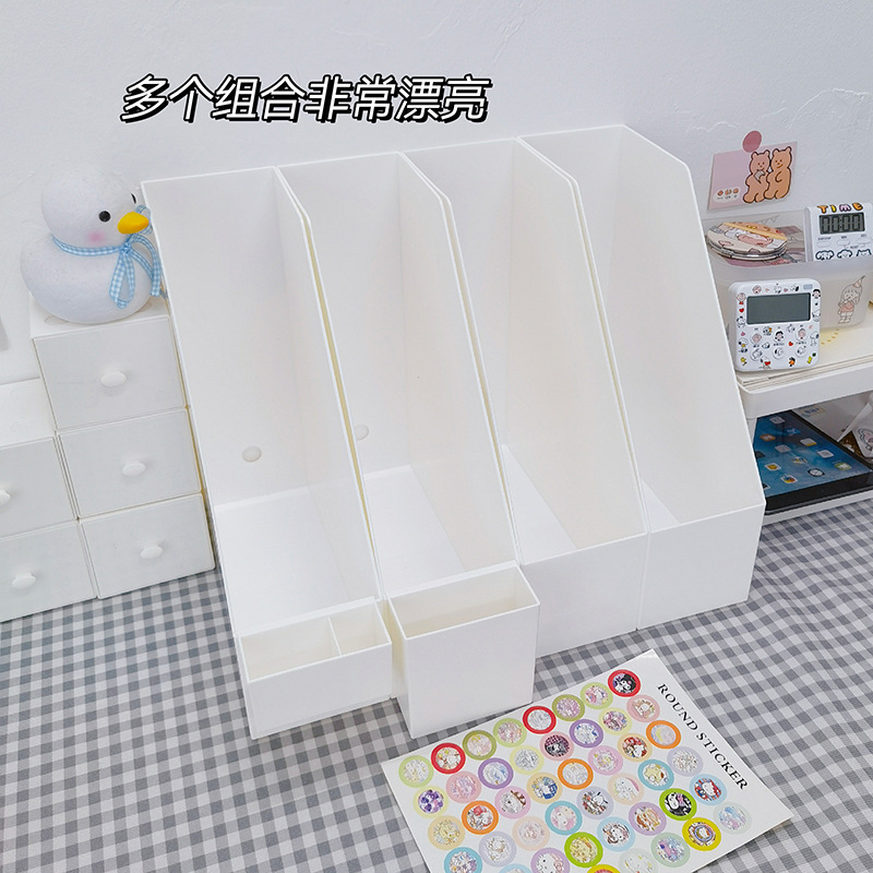日本式デスクトップファイル収納ボックスファイル棚オフィスファイル枠ファイルホルダー本棚本棚学生ファイル欄|undefined
