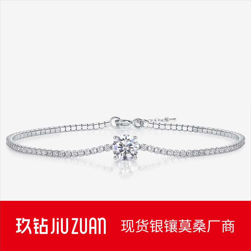 S925 Silver Dawn Dewdrop Bracelet Moissanite New Silver Plated White Gold Jewelry Wholesale from Panyu Factory
