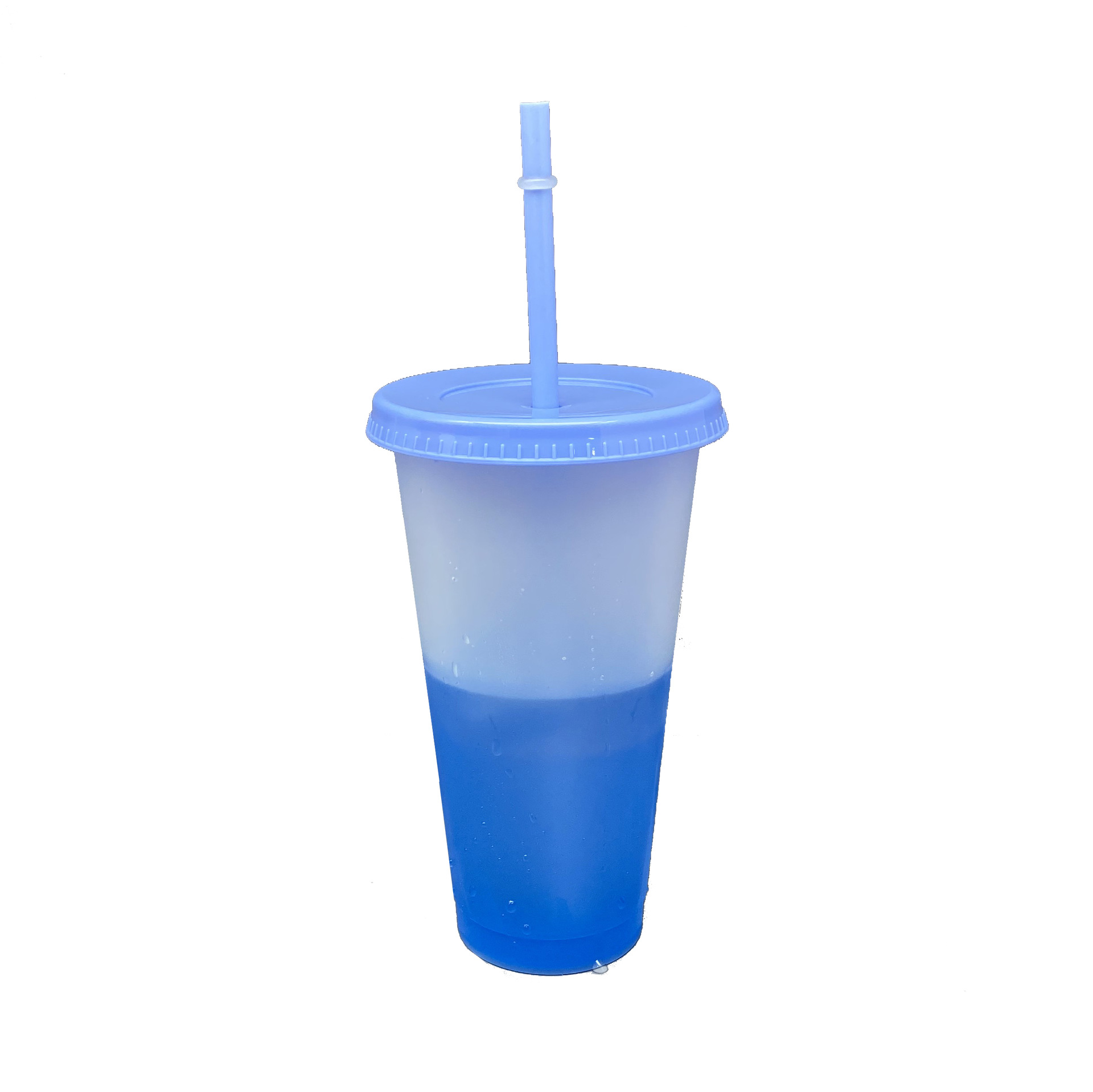 Vaso de 16oz 24oz 710ml sensible a la temperatura que cambia de color, vaso esmerilado de Amazon con tapa y pajita.