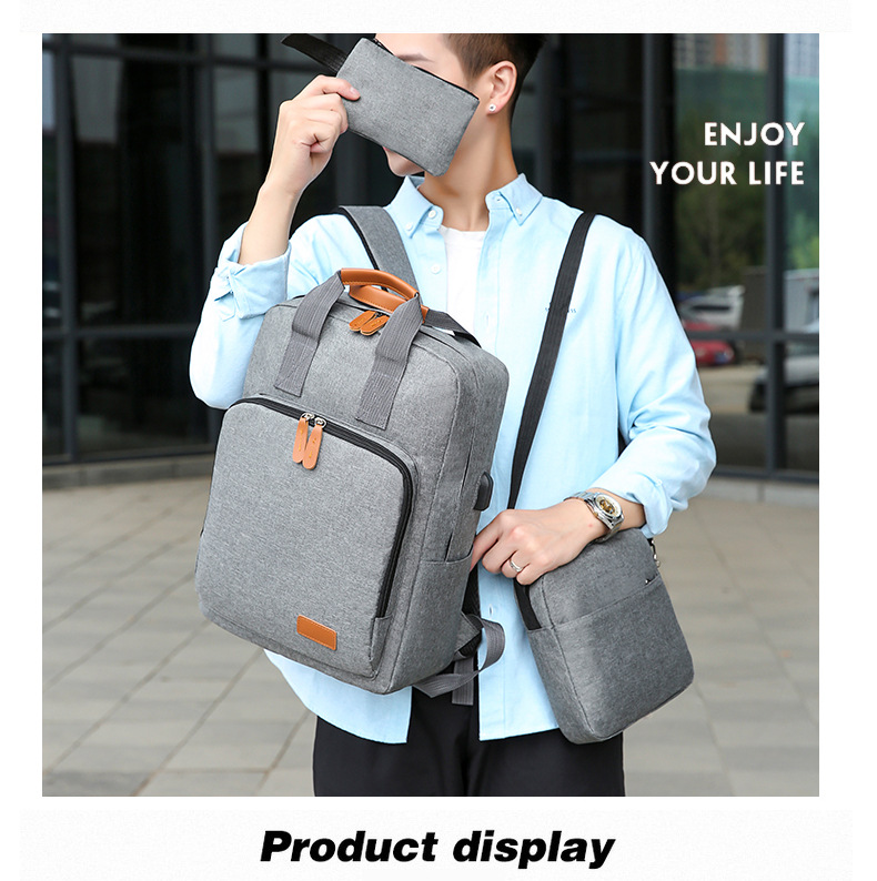 New large-capacity casual and simple hand-held backpack, business commuting schoolbag, short-distance business trip casual computer backpack undefined