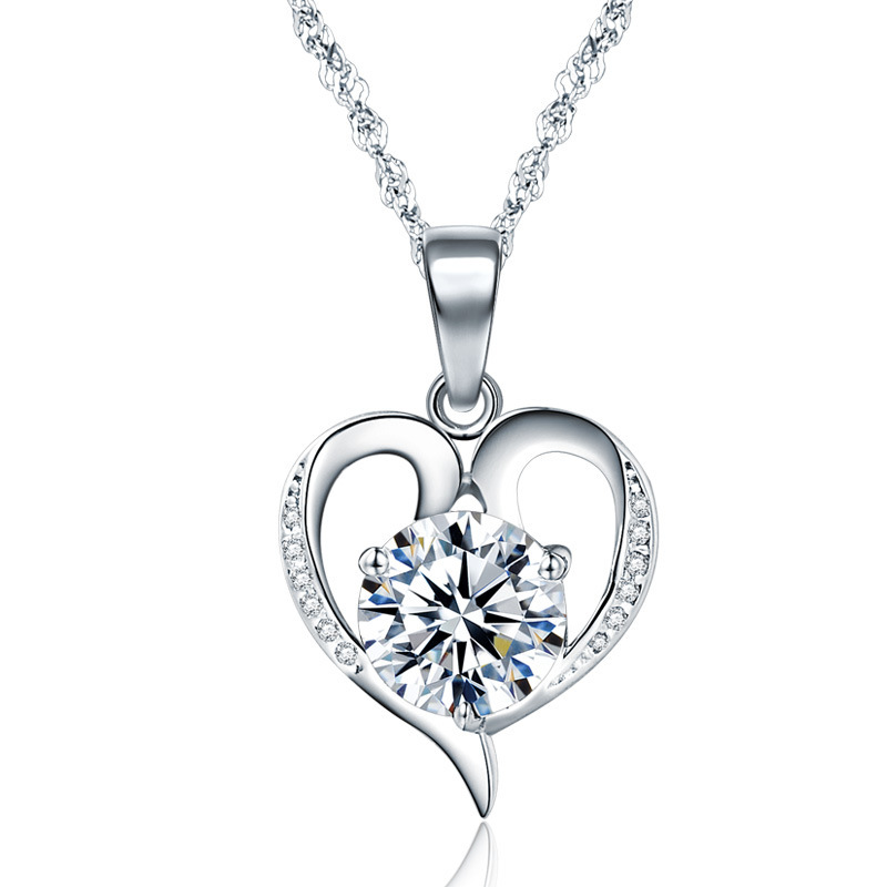 Fábrica de joyería de plata nueva s925 joyería de plata incrustado zircon estilo coreano simple colgante de mujer al por mayor