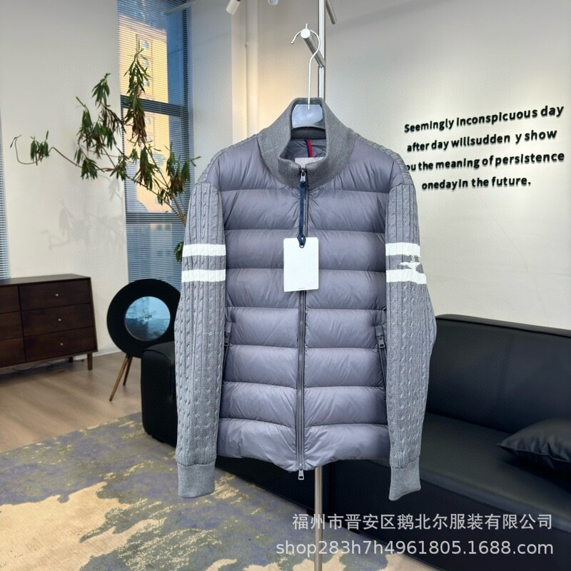 Putian High-End New Style Wool Sweater Knitted Stand-Collar down Jacket for Men and Women Couple's Puffer Jacket Coat
