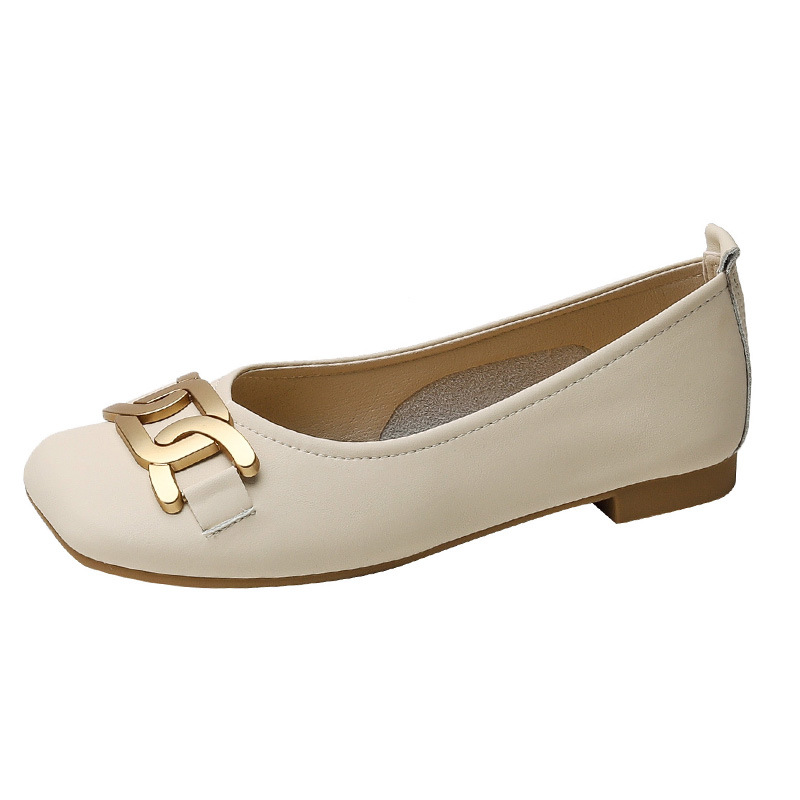 Sheepskin grandma shoes women's single shoes flat shoes 2022 spring new style toad shoes versatile shallow mouth soft bottom large size shoes_voghion.com