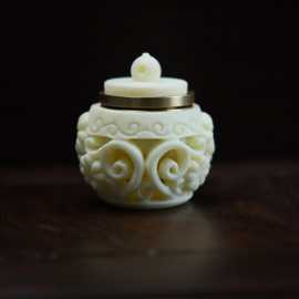 绿檀檀香木夜光石镂空木雕四叶草香囊盒diy吊坠扩香器可打开盖子