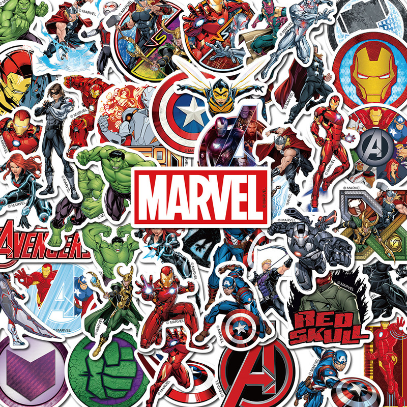 50 Marvel Iron Man Avengers stickers high-looking handsome waterproof no glue hand account decorative stickers wholesale