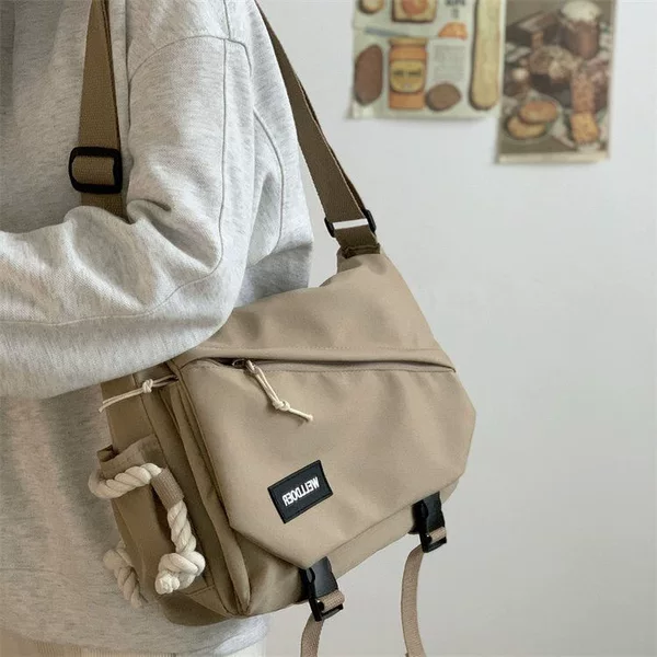 Japanese Ins Harajuku Tooling Commuter Large Capacity Messenger Bag Male College Students Class Shoulder Crossbody Bag Female