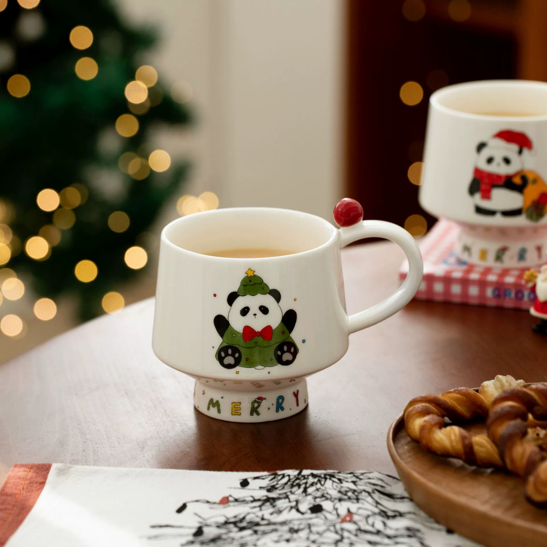 Creative cartoon Christmas mug Creative coffee cup Couple high-looking ceramic cup Girls drinking water cup for home use