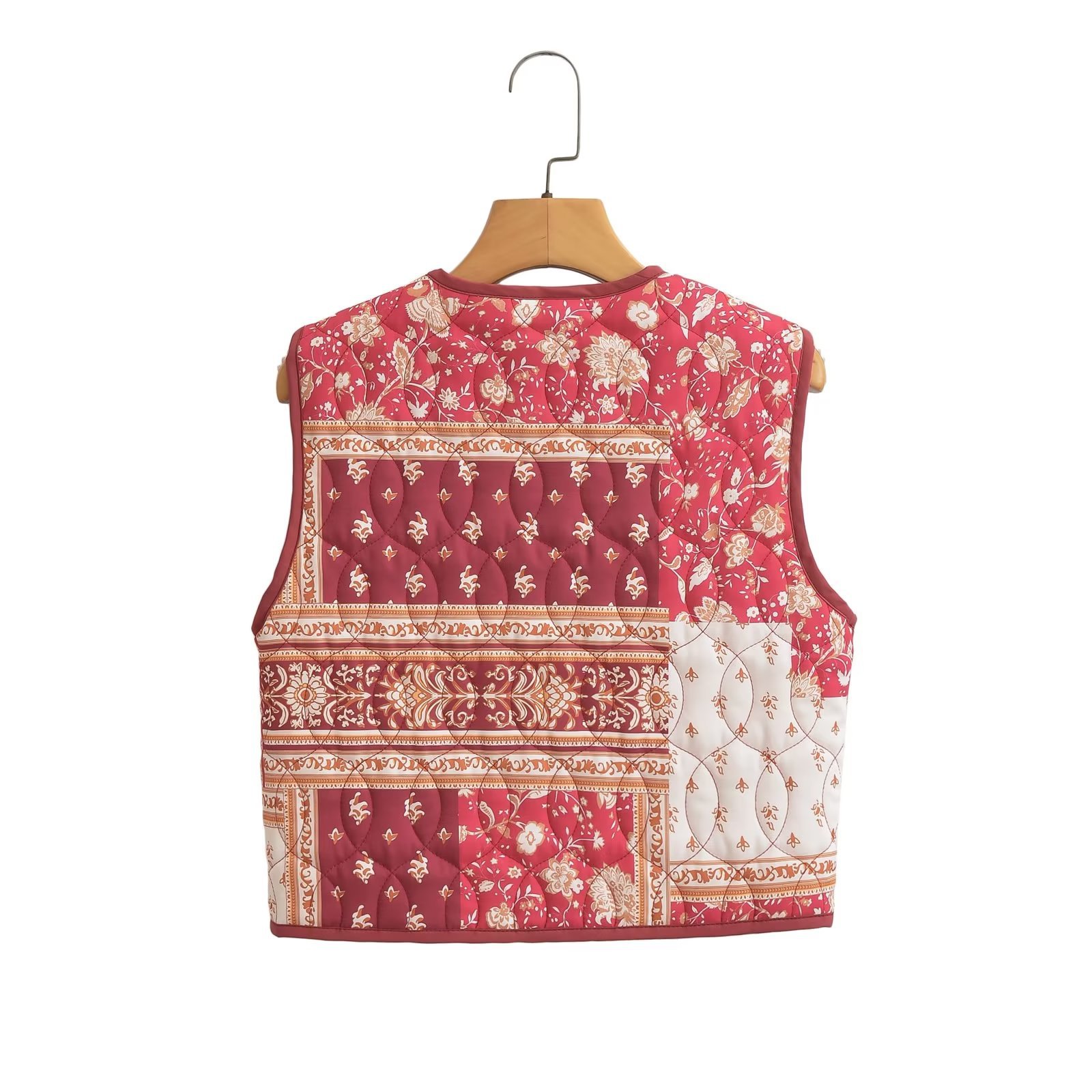 Vêtements pour femmes 2023 automne nouveau style imprimé gilet épais et portable_voghion.com