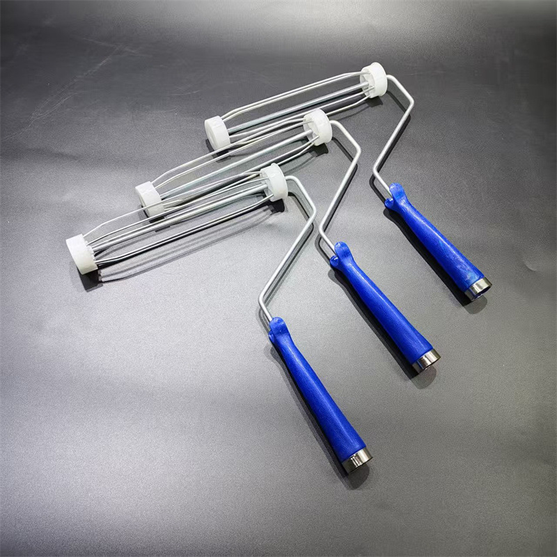 Barril de pintura de látex, mango de cepillo, barril de pintura de 9 pulgadas, soporte de cepillo de comercio exterior, cuatro cables