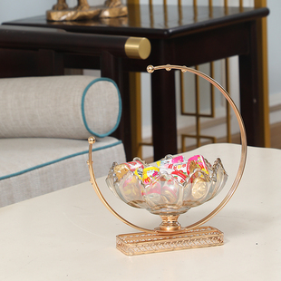 Creative Light Luxury American Glass Fruit Plate Home Living Room Coffee Table Plate Decorative Tray Dessert Table Ornaments