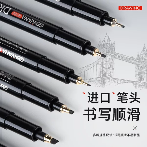 Comic Waterproof Quick-Drying Needle Tip Pen, Art-Specific Drawing Pen, Engineering Drawing Outlining Pen, Fine Tip Outlining Pen