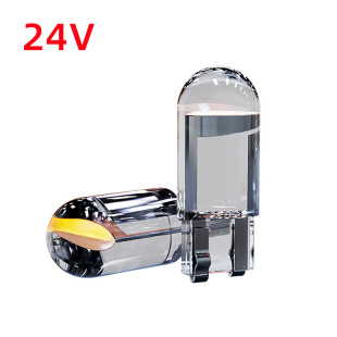 T10 Car Width Indicator Light 24V Reading Light License Plate Light Cob High Brightness Transparent One W5W Truck Light Bulb Modification