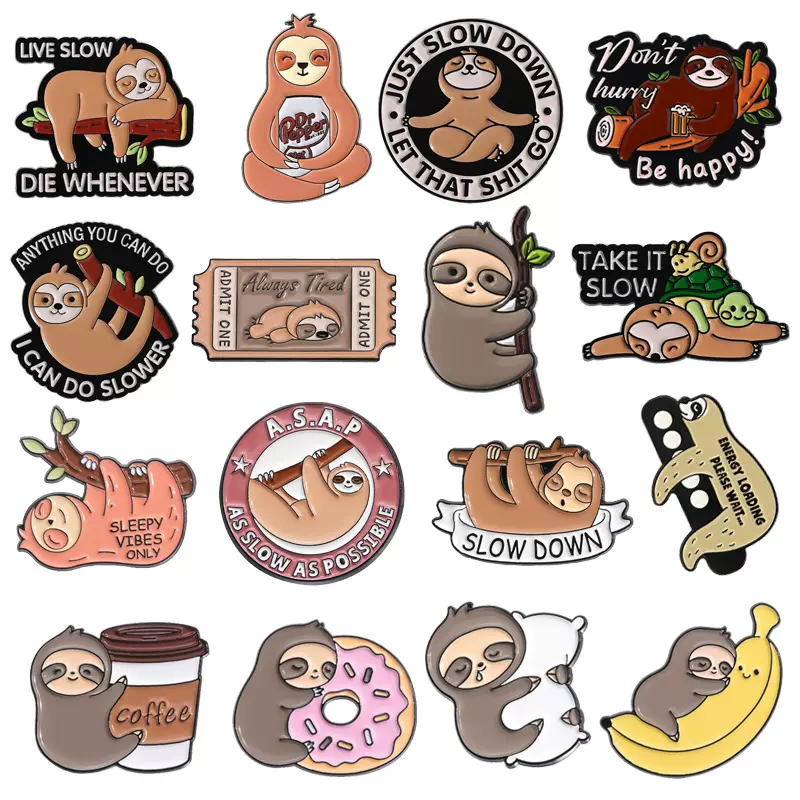 可爱动物树懒金属徽章服装配饰领针百搭服饰配件胸针套装系列