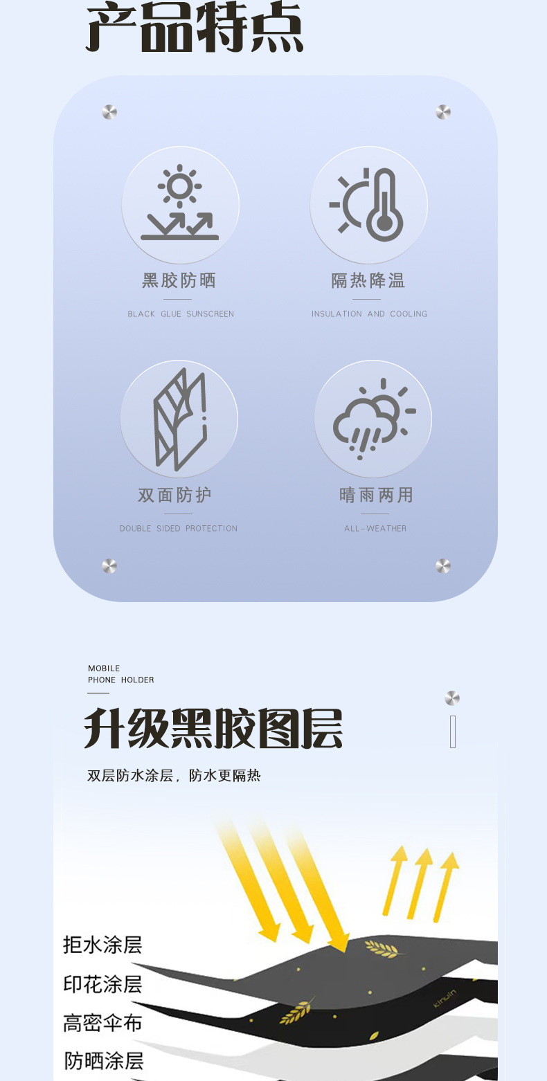 Wholesale New Model Eccentric Umbrella for Battery Vehicles, Sunshade Umbrella, Motorcycle Rain Shelter, Small Electric Vehicle Umbrella Manufacturer