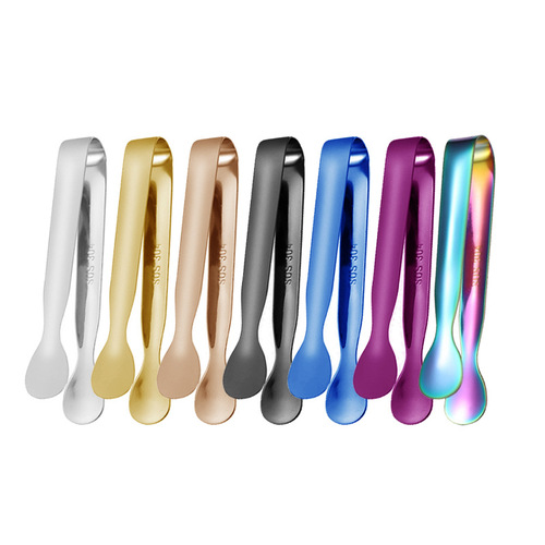 Factory direct sales stainless steel ice clip bar bartending restaurant kitchen food ice grain coffee sugar cube 304 ice clip