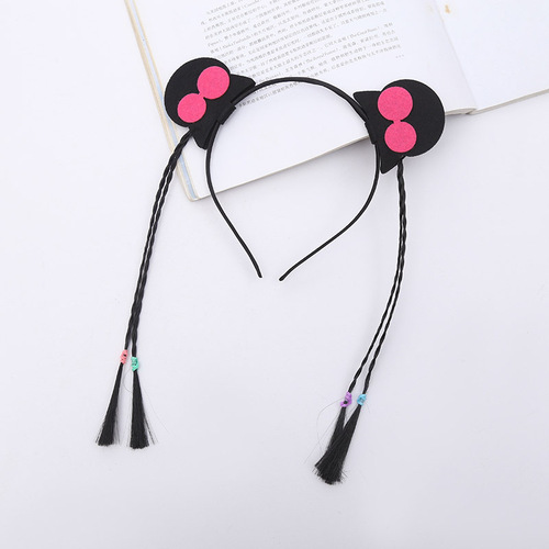 Funny Wig Braids Headband Hair Accessories Cartoon Cute Pigtails Headband Children's June 1st Performance Headband Hair Clip