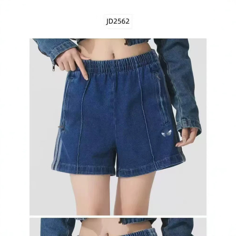 Summer Denim Shorts for Women, Elastic Waist, Classic Retro Stripes, Versatile Casual Pants, Comfortable, Breathable, Leg-Shaping
