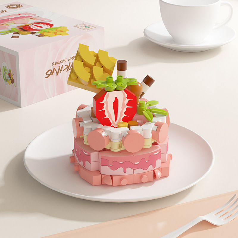 レゴケーキ人形動物微粒子パズル組み立てビルディングブロックおもちゃデスクトップ装飾品女の子卸売と互換性があります|undefined