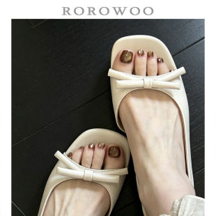 ~ Two-player bowow one-word duck back sands women's sick heel fashion open to take control