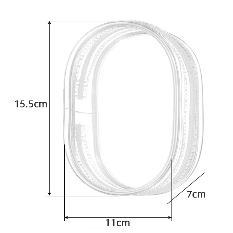 Thickened—pvc zipper [15.5cm]—bare bag [transparent] oval