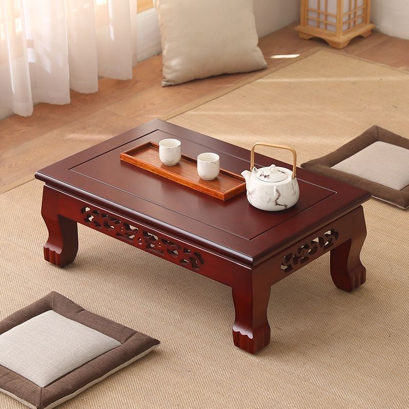 卧室小型炕桌客厅茶几小矮桌长方形实木炕桌家用老式实木木头桌子