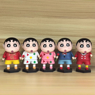 Crayon Shin-Chan Figure Rose Shin-Chan Cute Anime Figure Holding Flowers Nohara Shinnosuke Doll Ornaments