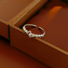 Zirconium, one size fashionable ring, jewelry, french style, simple and elegant design, on index finger, light luxury style, wholesale