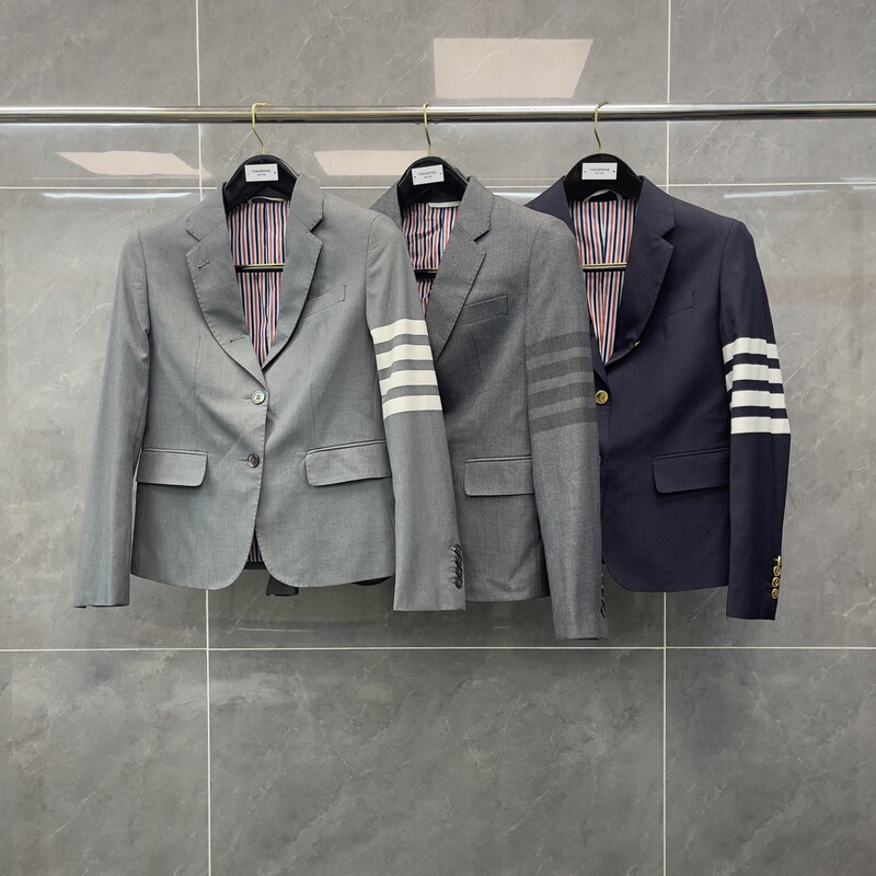 Trendy TB Autumn and Winter New high quality Yarn-dyed Stripe Four Bar Women's Suit Jacket Business Casual Fashion