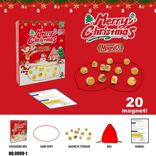 305g [Golden Magnetic Chess] Christmas high-end gift box (rope + 20 golden chess pieces)