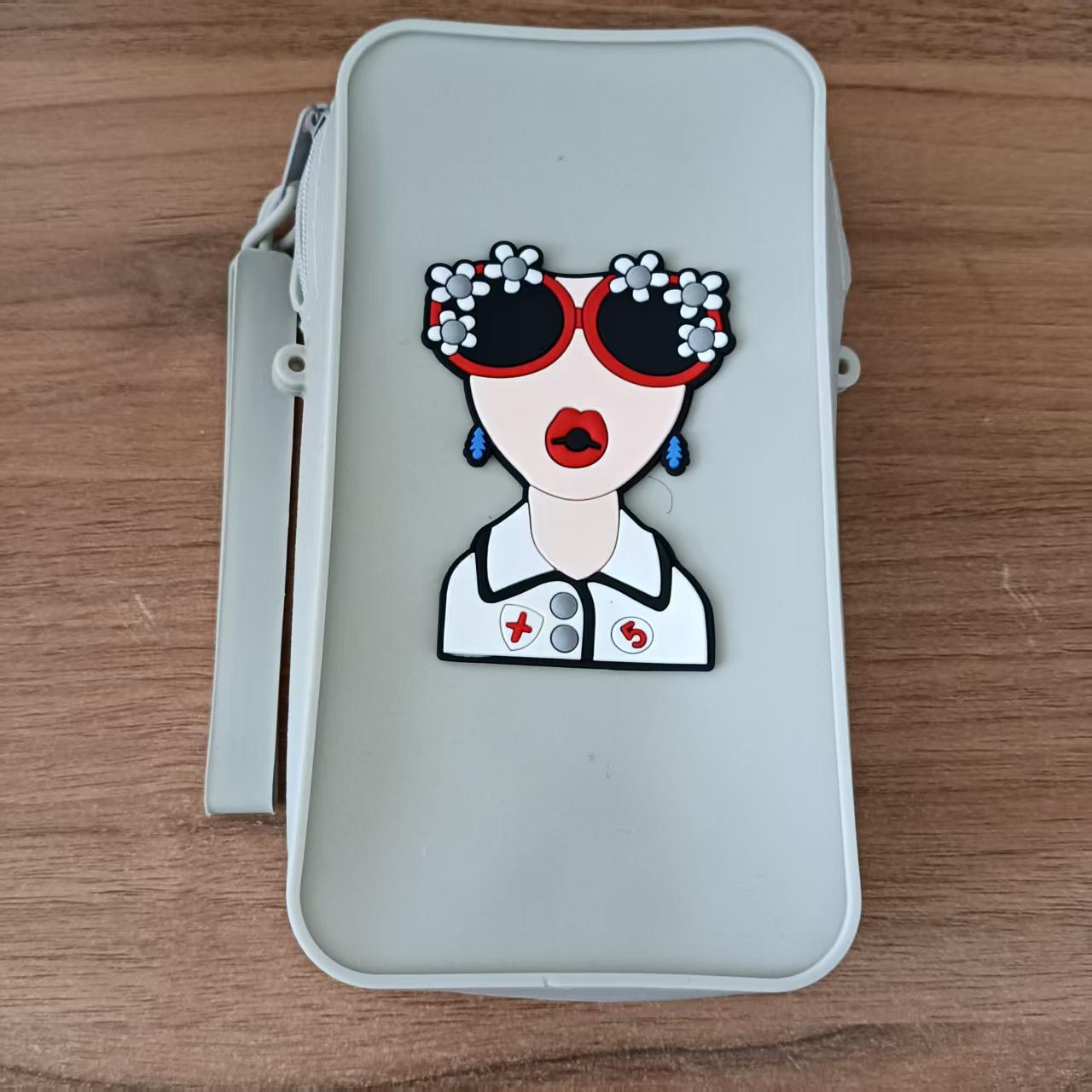 Silikon-Handytasche, Cartoon-Umhängetasche, tragbare Geldbörse, niedliche Mini-Schultertasche für Schülerinnen, Stress-Relief-Bubble-Tasche
