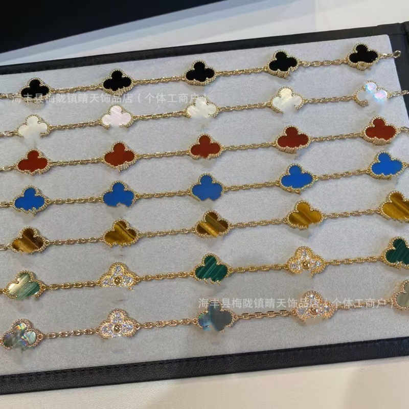 Clover Bracelet with Correct Shape Cnc Matching White Mother-Of-Pearl 18K Rose Gold Diamond Chain Direct from Manufacturer