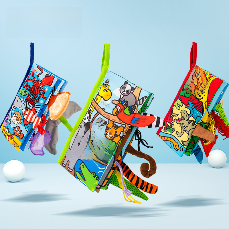 Jollybaby Книга из ткани, игрушка, раннее развитие, 0-3 лет, можно отрывать