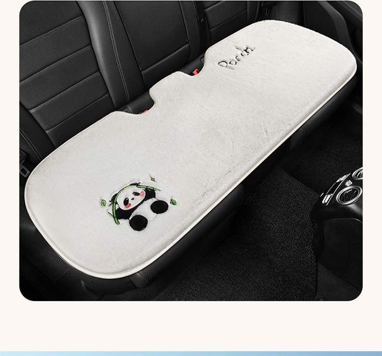 Car Seat Cushion Soft Plush Winter Plush Cute Panda Cartoon Goddess Car Half-Cover Seat Cover Non-Slip Car Mat
