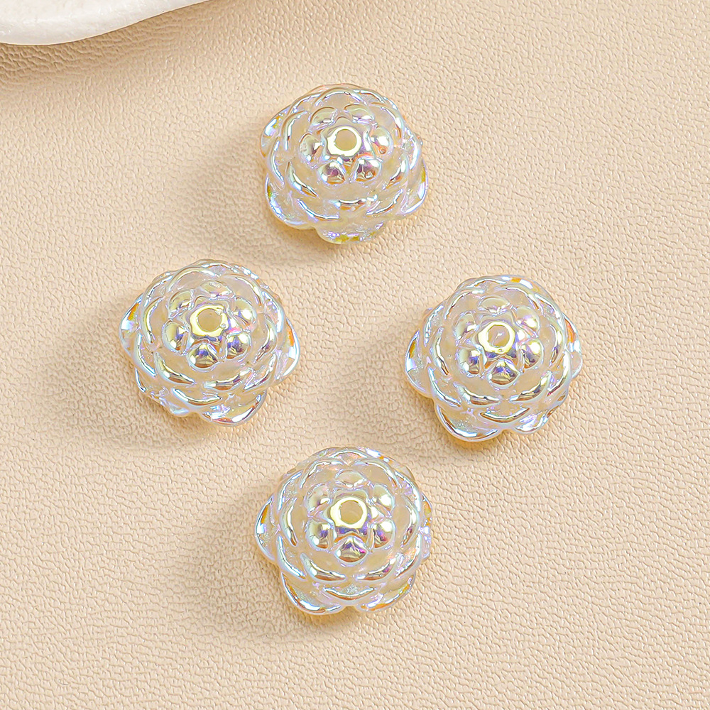 【10-20 piezas】Cuentas de Camelia y Loto 3D con Diseño de Estrella de Mar, Accesorios de Joyería, Cadena para Teléfono, Adorno Colgante para Coche