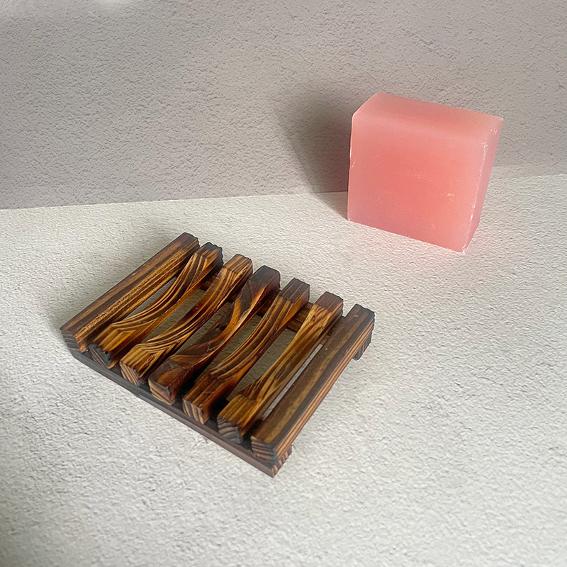 Soap holder Storage & Cleaning Printing Quantity Wood Material Retro Solid Color Wood Soap Holder