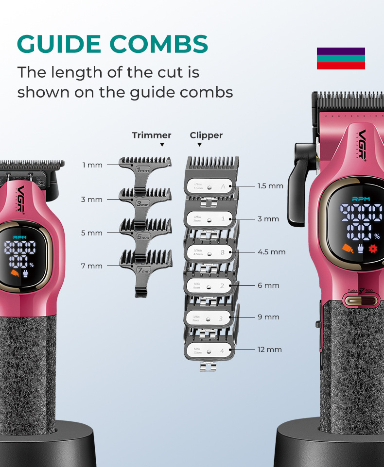 Professional Electric Hair Clipper Set With Charging Base_voghion.com