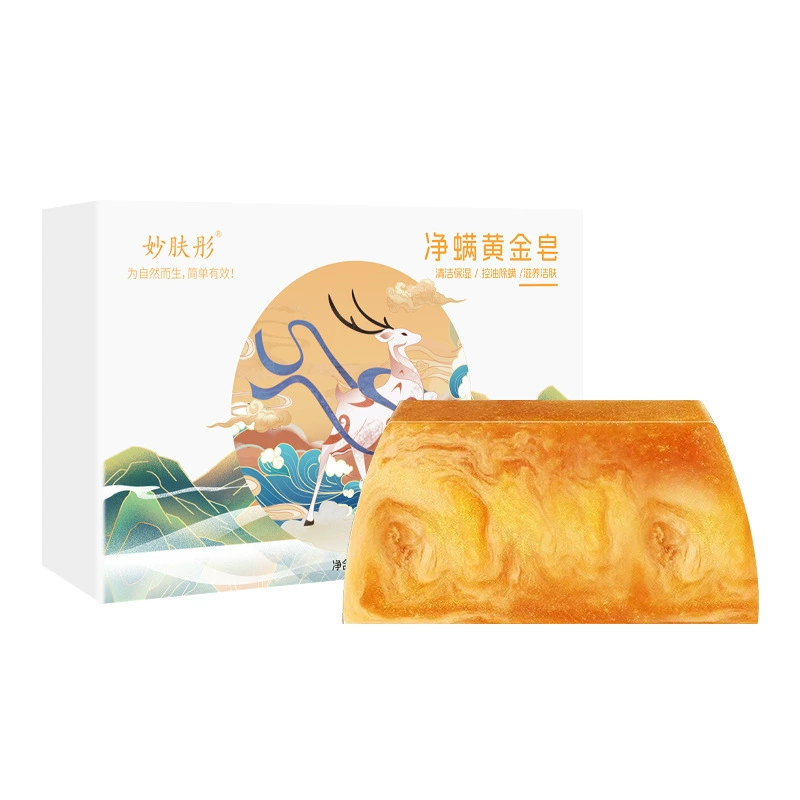 Miaosu Tongtong встряхивает то же самое косметическое золотое мыло для чистки мыла ручной работы Очищающее мыло для купания