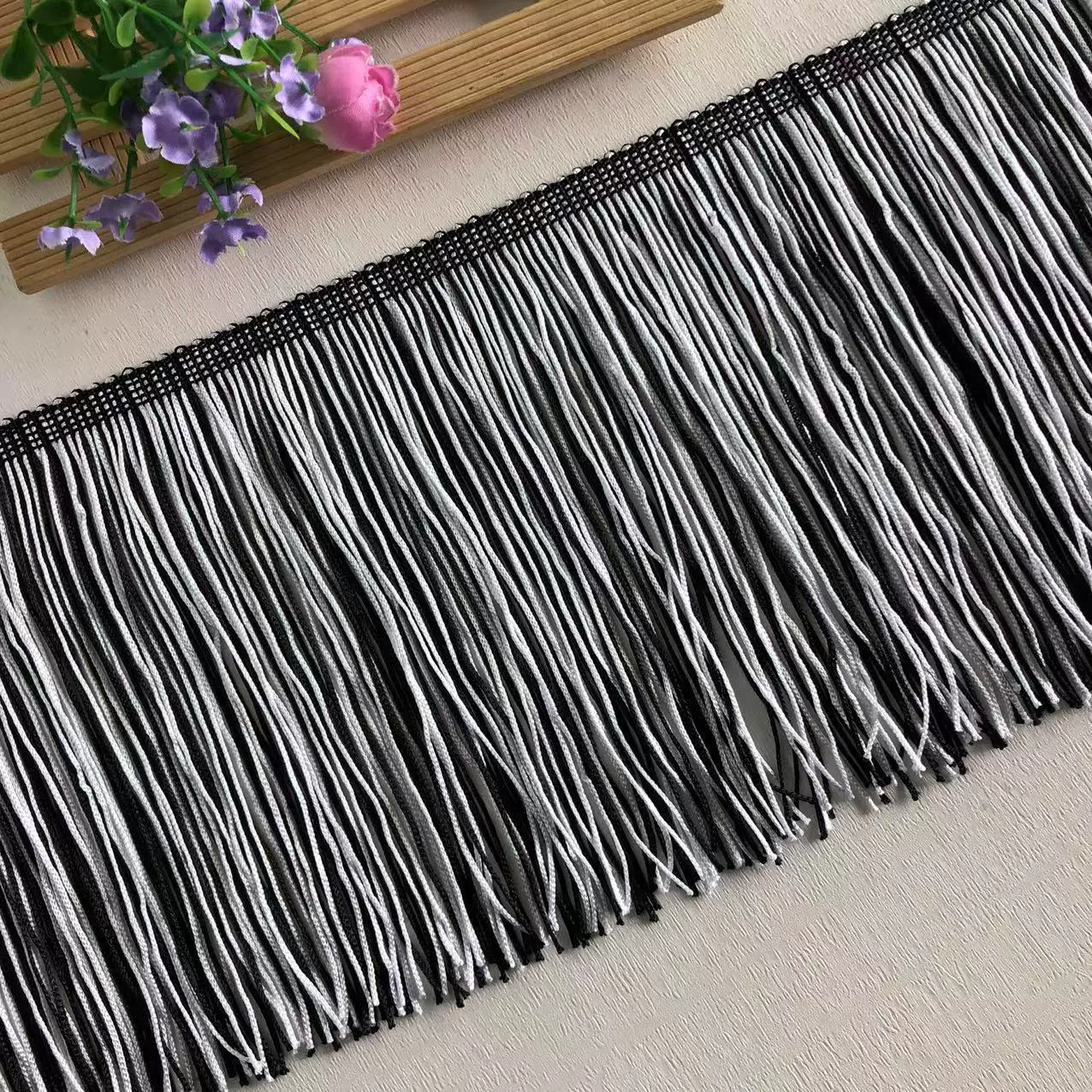 High 15-20cm Black and White Double Line Encryption Poward Latin Dance Soviet Performance Clothing Supplementary Materials