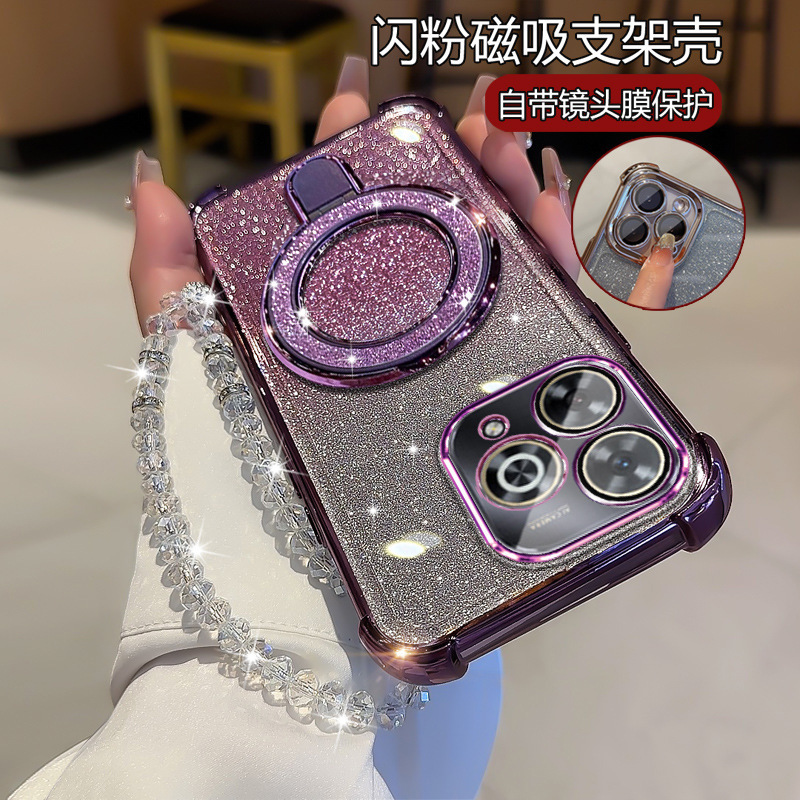 Suitable for Hi Changxiang 80Pro Mobile Phone Case Internet Celebrity Bracket Jlg-An80 Electroplated Glitter Soft Shell Hi Changxiang 80Pro
