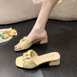 Temperament Thick Heel Sandals for Women's Summer Outer Wear Fashion 2025 New Style with Skirt High Heel Sandals